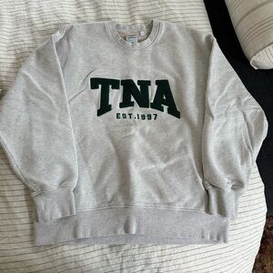 TNA Sweatfleece Embroidered Spellout Crewneck Sweatshirt